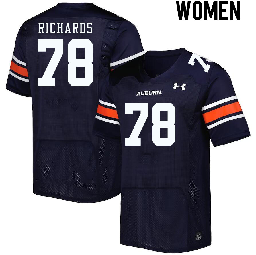 Women's Auburn Tigers #78 Evan Richards Navy 2023 College Stitched Football Jersey